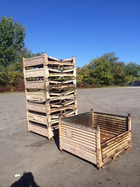Custom fabricated steel bin
